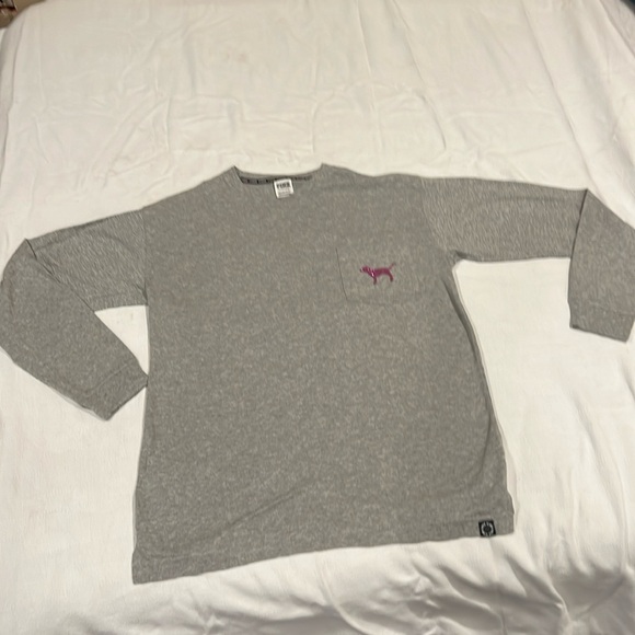 PINK Victoria's Secret Tops - Victoria secret grey tee shirt